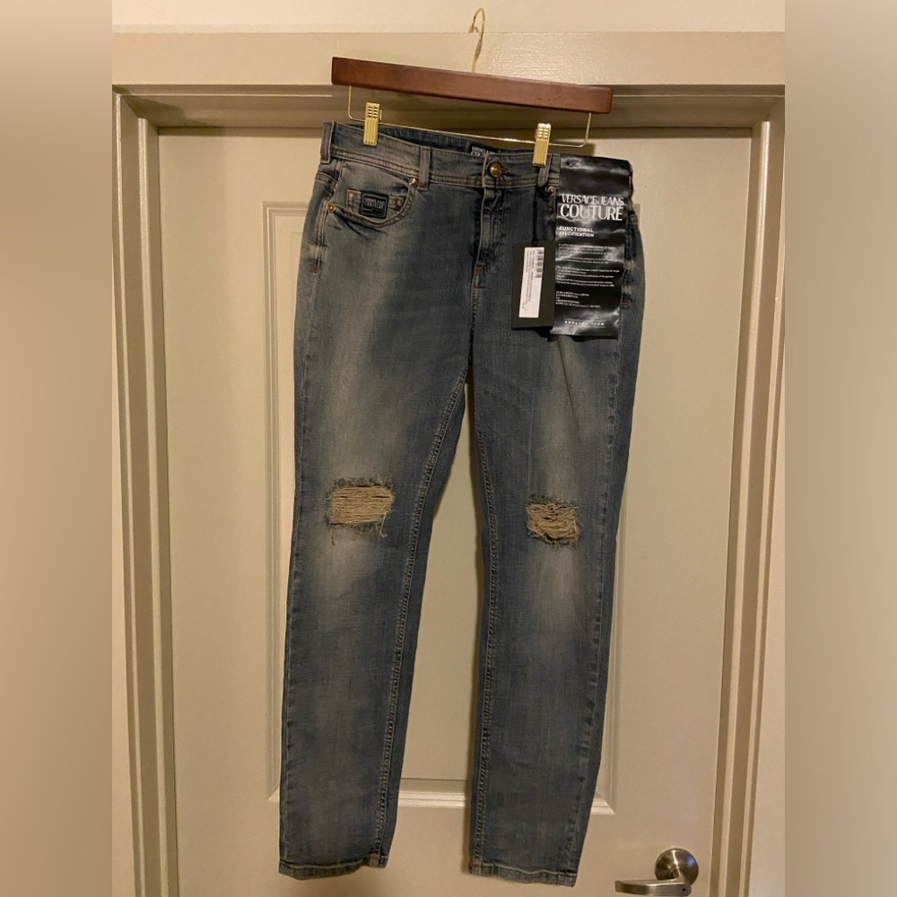 Versace Jeans NWT Distressed Ripped Style